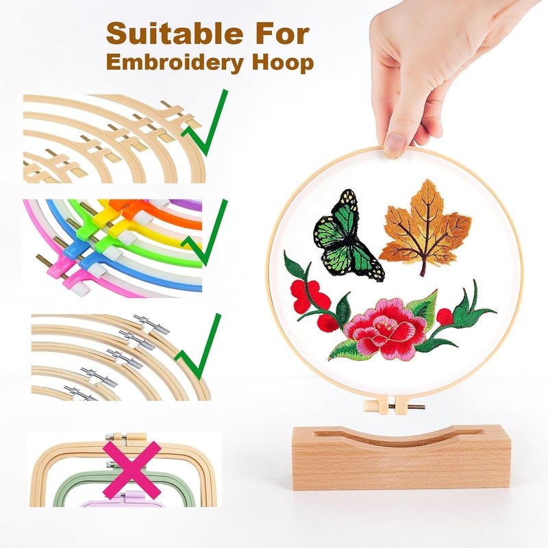 Fembemok Embroidery Frames for Display 3Pack Embroidery Hoop Display Stand 2 Tier Groove Design Cross Stitch Hoop Frame Stand，Embroidery Stand Embroidery kit (Suitable 7-10IN Frame) - Image 3